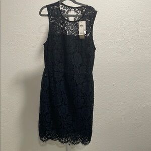 Elegant Navy Lace Dress